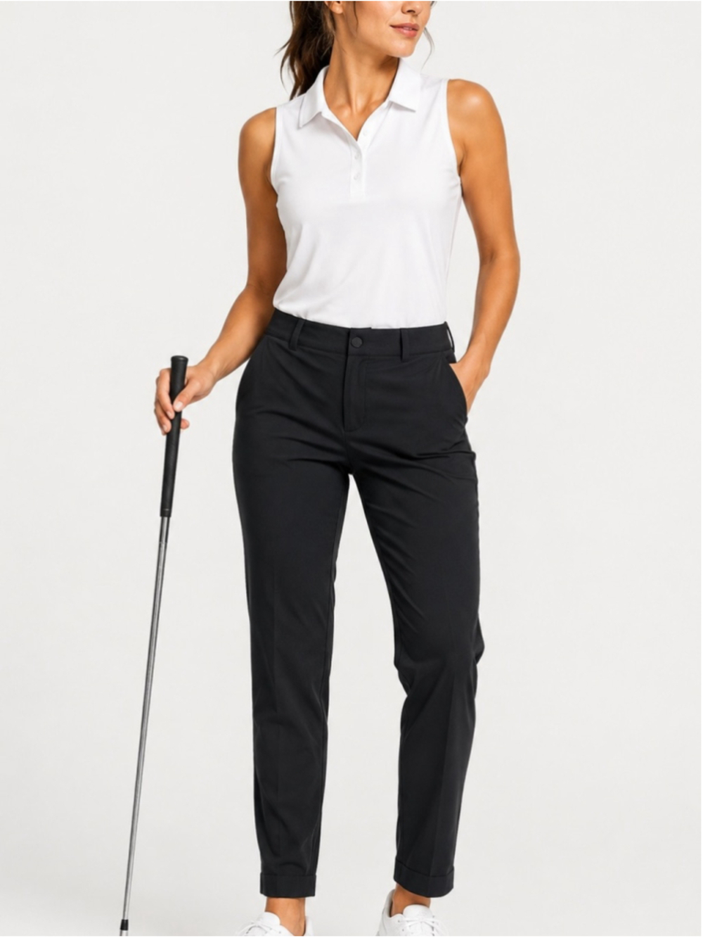 Nike Women's Dri-FIT Tour Golf Pants Black Stretch Performance Athletic 1844